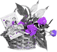 soave deco valentine vintage flowers rose basket - PNG gratuit