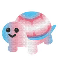 Trans transgender pride turtle emoji - Free PNG