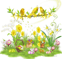 Frame cluster Spring Easter - gratis png