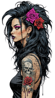 gothic woman illustrated - бесплатно png