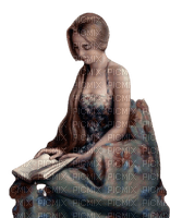 vintage girl read - kostenlos png