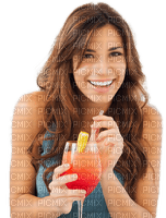 Kaz_Creations Woman Femme Cocktail Drinking - PNG gratuit