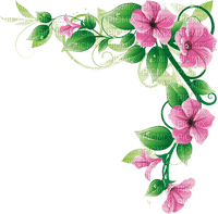 pink fleur border flower - PNG gratuit