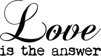 Kaz_Creations Text Logo Love Is The Answer - gratis png