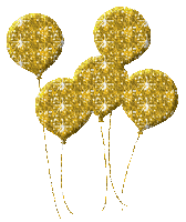 gold glitter ballon - GIF animé gratuit