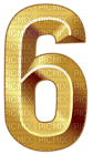 Kaz_Creations Numbers Gold 6 - zdarma png