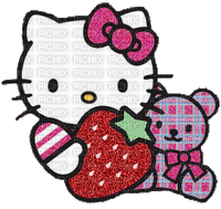Hello kitty brillant Ours en peluche doudou Debutante fraise shiny hello kitty strawberry Teddy bear cuddy toy
