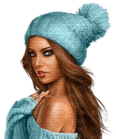Winter. Woman. Hat and sweater. Leila - ilmainen png
