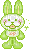 green rabbit - GIF animado grátis