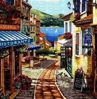 vintage town alley background - kostenlos png