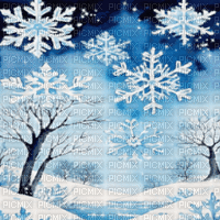 Winter Snowflakes Scene - Ilmainen animoitu GIF