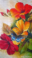 Flower And Butterfly - GIF animé gratuit