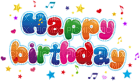 Kaz_Creations Deco Text Happy Birthday Party Colours Confetti - zadarmo png