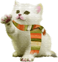 winter cat scarf chat hiver - Free PNG