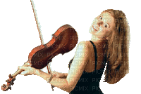 woman with violin bp - 無料のアニメーション GIF
