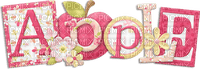 soave text apple pink green - безплатен png