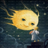 moon angel bg gif lune ange - GIF animé gratuit