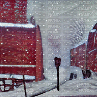 Red & White Wintery Background - Free animated GIF