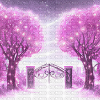 ♥❀❀❀❀ sm3 winter pink trees city snow - Nemokamas animacinis gif