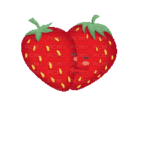 strawberry fraises text love - Free animated GIF