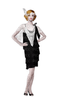 vintage flapper woman art deco - PNG gratuit