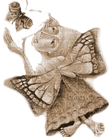 Y.A.M._Art fairy butterfly sepia - zadarmo png
