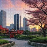 Japanese City Park - Free PNG