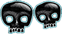 black blue skulls - GIF animé gratuit