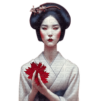 kikkapink oriental autumn asian woman geisha - gratis png