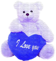Teddy.Bear.Heart.Love.Blue - Free PNG