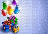 image encre bon anniversaire color effet ballons cadeaux edited by me - nemokama png