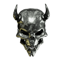 Skull.Crâne.Demon.metal.Gris.Victoriabea - Free PNG