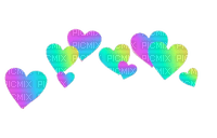 multicolor heart emoji crown - png gratuito