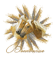 Kaz_Creations Animated Horse Text Bienvenue Welcome - Бесплатни анимирани ГИФ