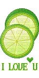 lime I love you text green heart pixel art - Ilmainen animoitu GIF