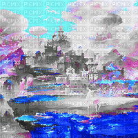 soave background animated surreal fantasy castle - 免费动画 GIF