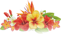 soave deco  flowers yellow green red - PNG gratuit