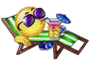 Smiley face on lounger - gratis png
