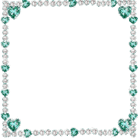 Jewel Hearts Glitter Frame ~Teal©Esme4eva2015 - Бесплатный анимированный гифка