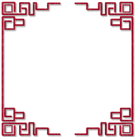 Red.Oriental.Cadre.Frame.Victoriabea - Free PNG