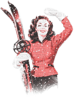 soave woman winter vintage ski sport pin up - png ฟรี