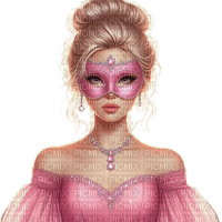 fantasy woman pink mask - darmowe png