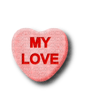 My Love.Candy.Heart.Pink.Red - ingyenes png