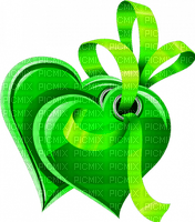 Kaz_Creations Green Hearts Love Ribbon - png gratis