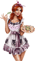 Woman with a pizza. Leila - PNG gratuit