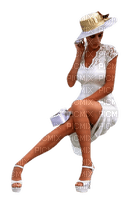Kaz_Creations Woman Femme White With Hat - png grátis