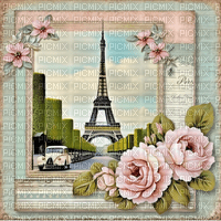 springtimes vintage paris postcard - 免费PNG