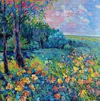 painting landscape background - PNG gratuit