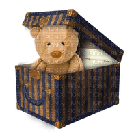 teddy bear fun sweet brown mignon box bag  deco tube toy suitcase valise - Free PNG