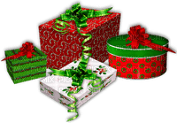 Christmas.Presents.White.Red.Green - PNG gratuit
